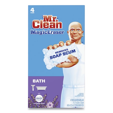 Mr. Clean Magic Eraser Bathroom Scrubber, 4.6 x 2.3, White, 4PK 51099